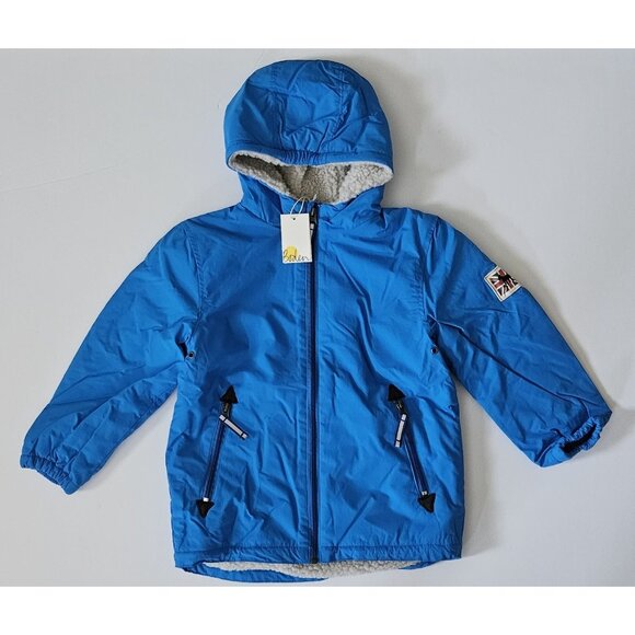 Mini Boden 6-7 NWT Turquoise Sherpa Fleece Lined Winter Jacket Coat - Picture 1 of 5